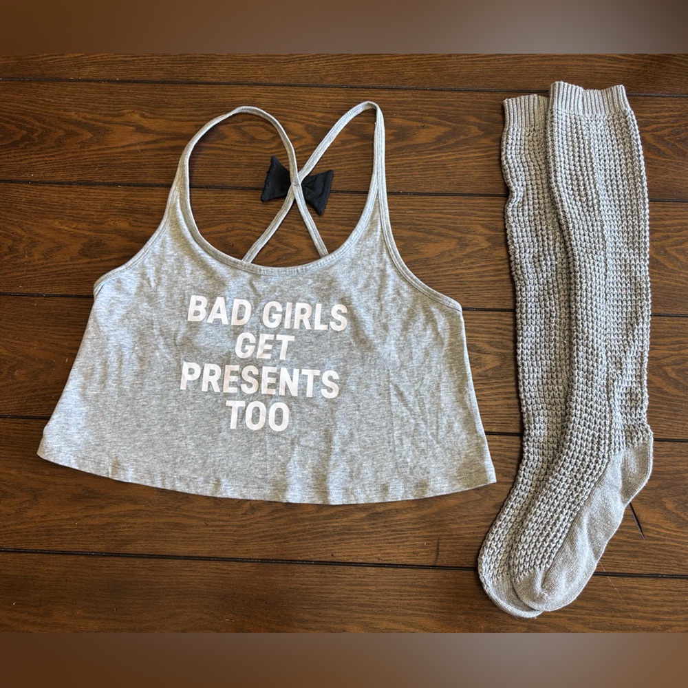 Victoria's Secret Heather Gray intimate top & Socks
